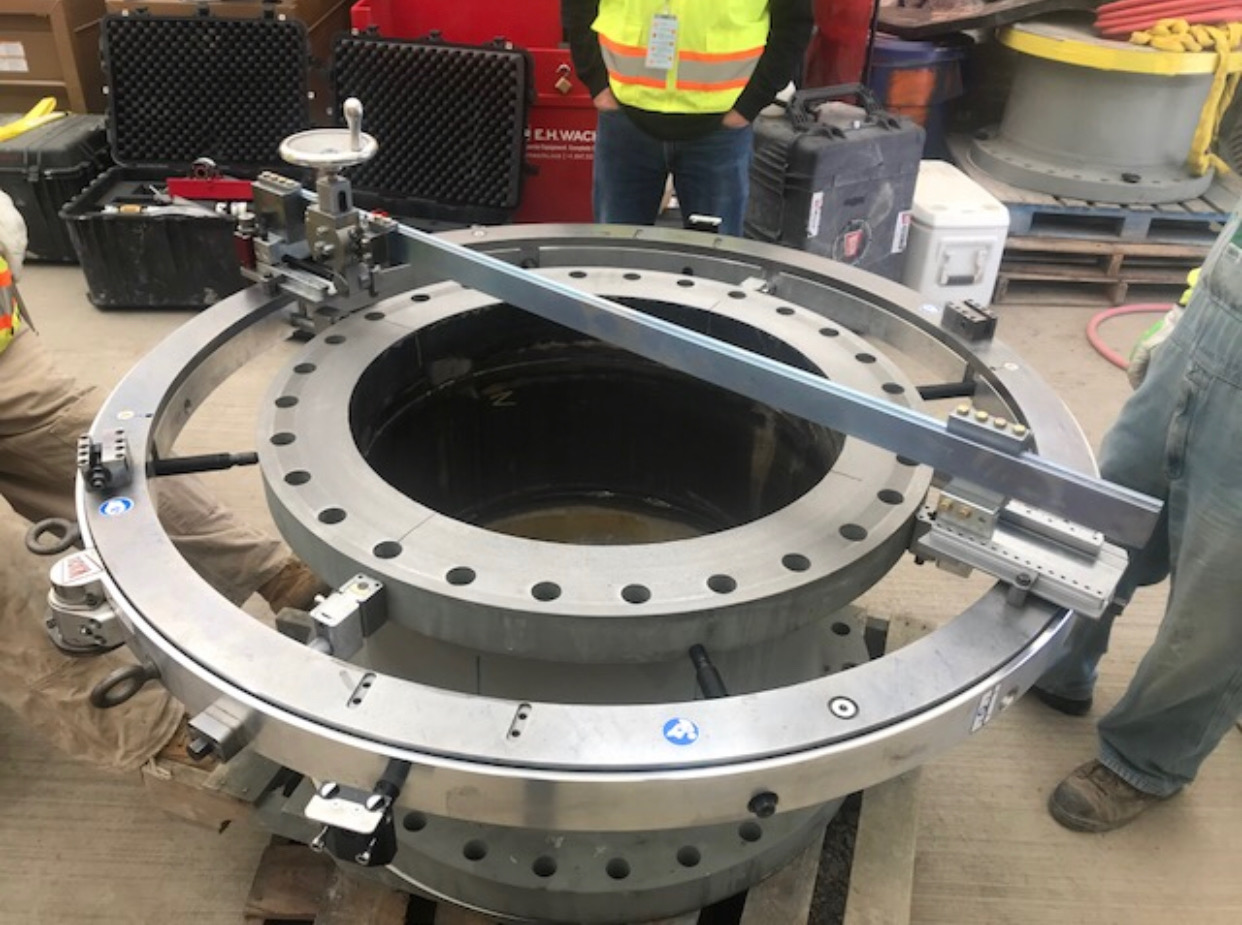 BOMS field machining crew on site